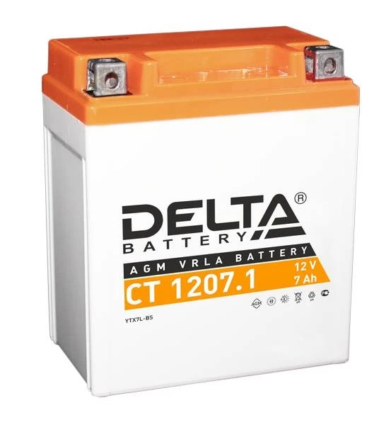 Мотоаккумулятор DELTA CT1207.1, 7 А·ч, 100 А AKB3776