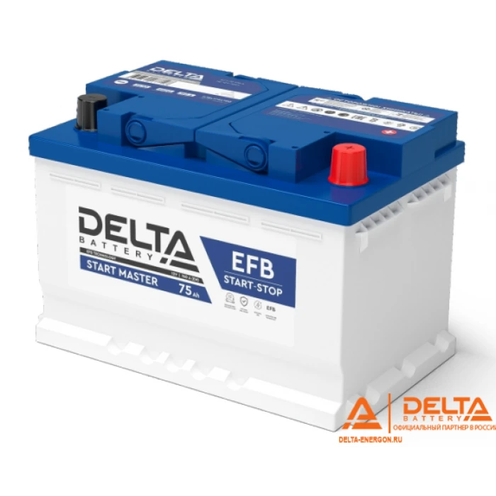 Аккумулятор DELTA START MASTER EFB 75, 75 А·ч, 760 А AKB4416