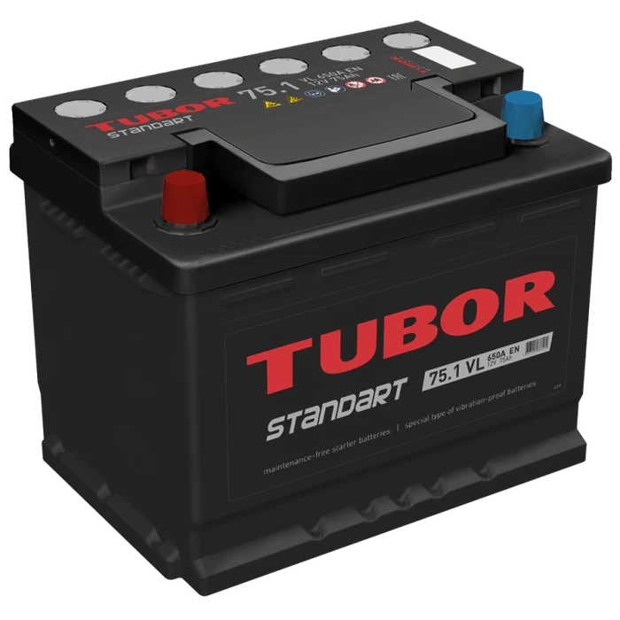 Аккумулятор TUBOR STANDART 6СТ-75.1 VL 650 А AKB6069