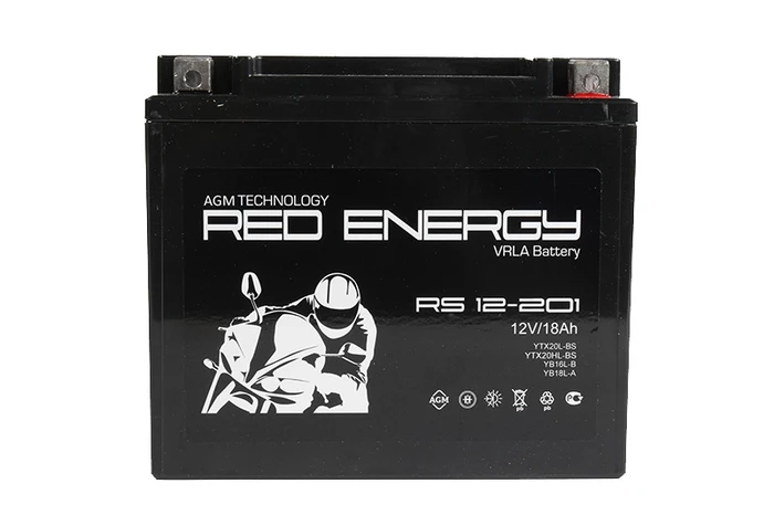 Мотоаккумулятор RED ENERGY RS 12201, 20 А·ч, 270 А AKB3812