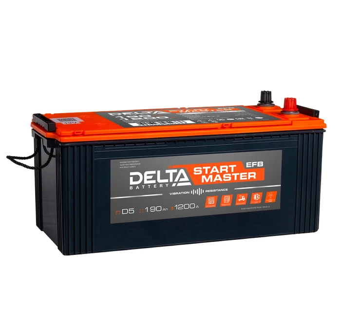 Аккумулятор DELTA START MASTER EFB TRUCK 6СТ-190 евро.конус, 1200 А AKB4073