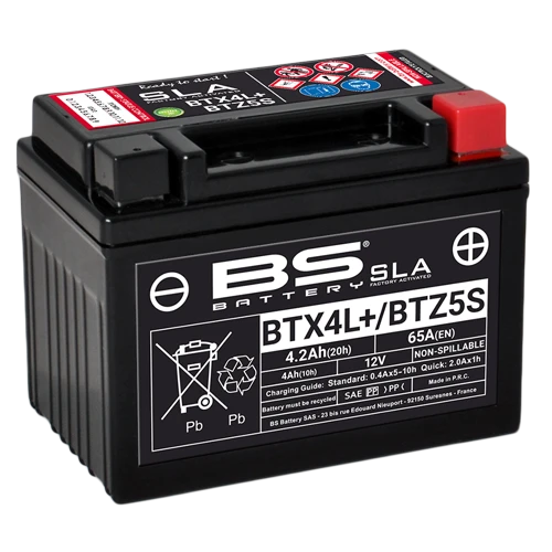 Мотоаккумулятор BS Battery SLA 4 А·ч, 65 А (YTX4L/YTZ5SL) AKB4528