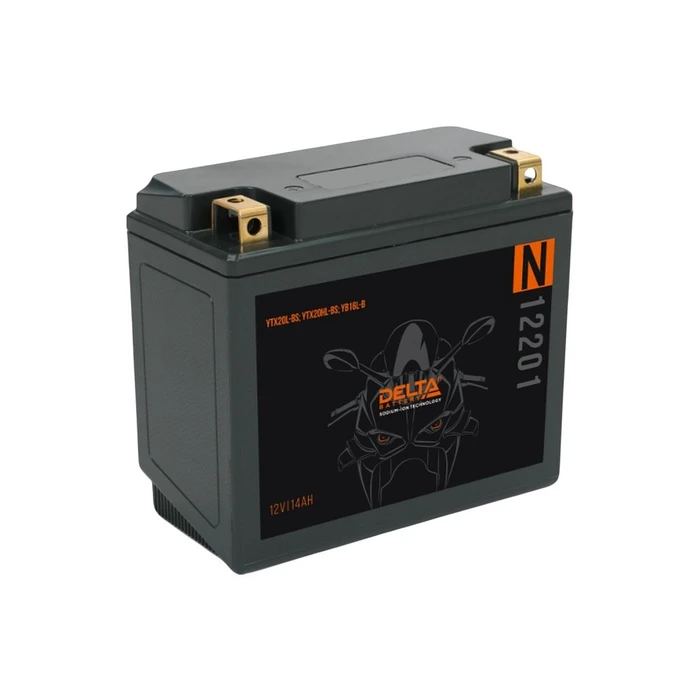 Мотоаккумулятор DELTA N 12201 YTX20HL-BS, YTX20L-BS, 20 А·ч, 490 А AKB6046