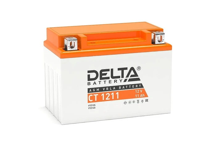 Мотоаккумулятор DELTA CT1211, 11 А·ч, 210 А AKB3811