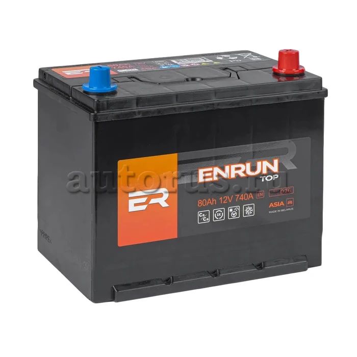Аккумулятор ENRUN TOP JIS MF 95D26L, 80 А·ч, 740 А AKB6187