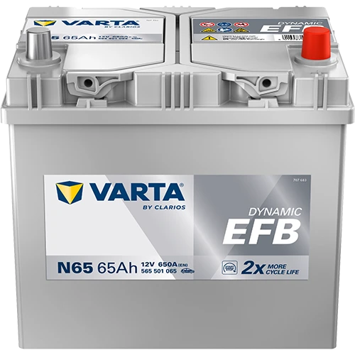 Аккумулятор VARTA Dynamic EFB 6СТ-65.0 (565501065) азиатский корпус, 650 А AKB2938