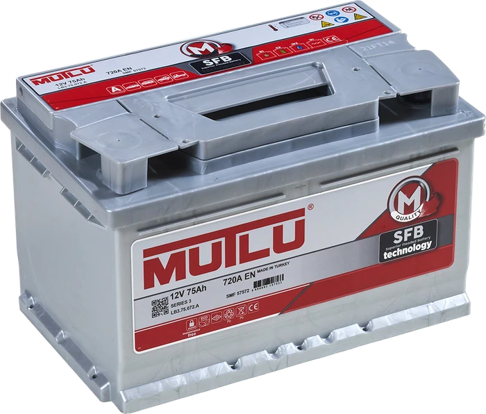 Аккумулятор Mutlu SFB M3 6СТ-75.0 низкий, 720 А AKB2832