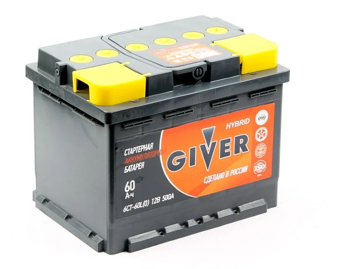 Аккумулятор GIVER 6СТ-60.0 VL3, 500 А AKB2695