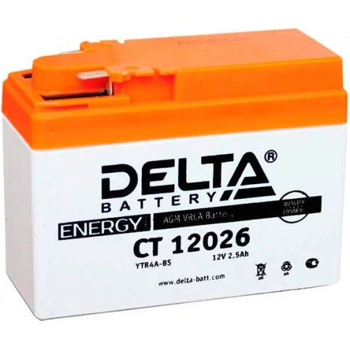 Мотоаккумулятор DELTA CT12026, 2,5 А·ч, 45 А AKB3771