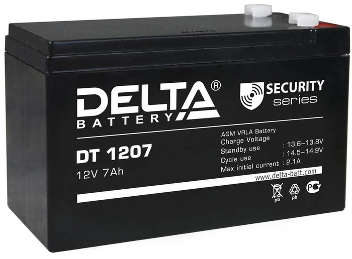 Аккумулятор DELTA DT 1207 AGM, 7 А·ч, 12 В AKB3682