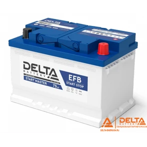 Аккумулятор DELTA START MASTER EFB 75, 75 А·ч, 760 А AKB4416
