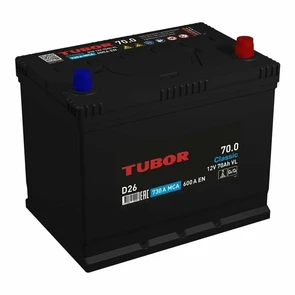 Аккумулятор TUBOR 70 А·ч D26L, 600 А AKB6163