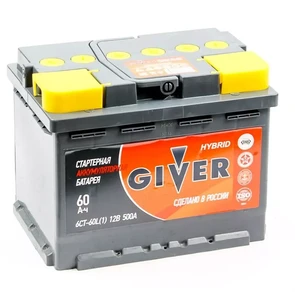 Аккумулятор GIVER 6СТ-60.1 VL3, 500 А AKB6067