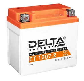 Мотоаккумулятор DELTA CT1207.2, 7 А·ч, 130 А AKB3777