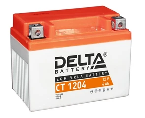 Мотоаккумулятор DELTA CT1204, 4 А·ч, 50 А AKB3772