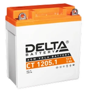 Мотоаккумулятор DELTA CT1205.1, 5 А·ч, 65 А AKB3774