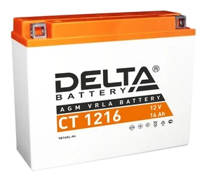 Мотоаккумулятор DELTA СТ1216, 16 А·ч, 200 А AKB3789